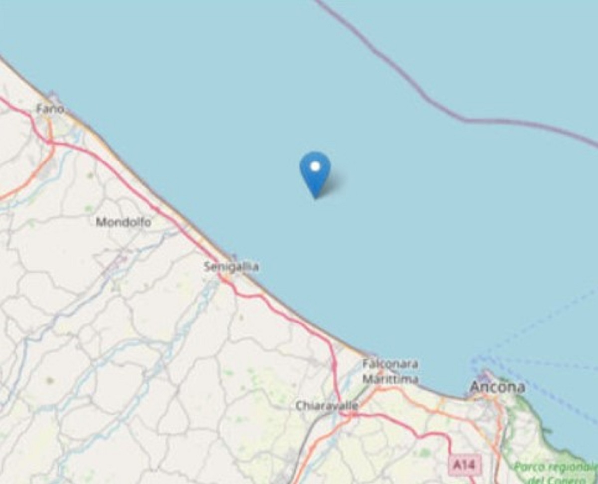 Terremoto nelle Marche magnitudo 3.0 epicentro a largo di Senigallia