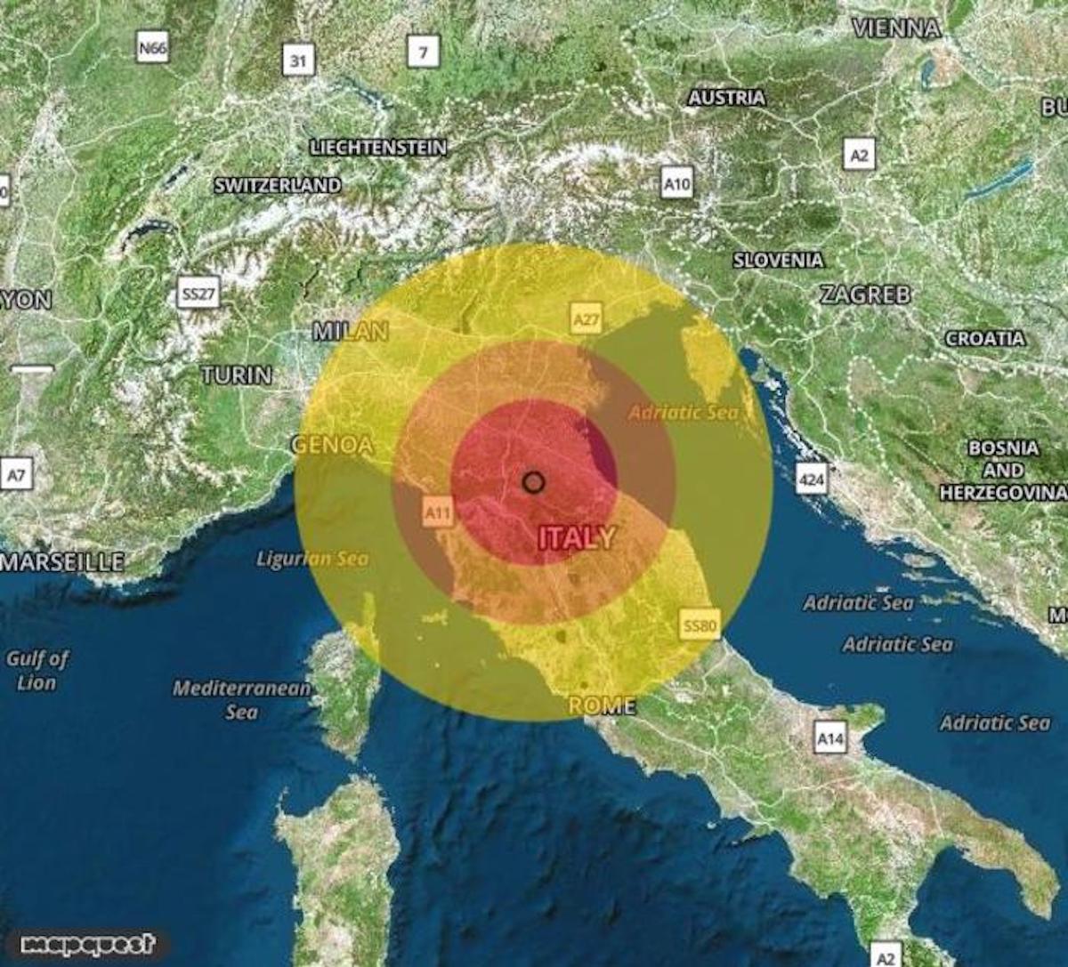 Terremoto lunedì 18 settembre 2023 4.8 a Marradi (Firenze)