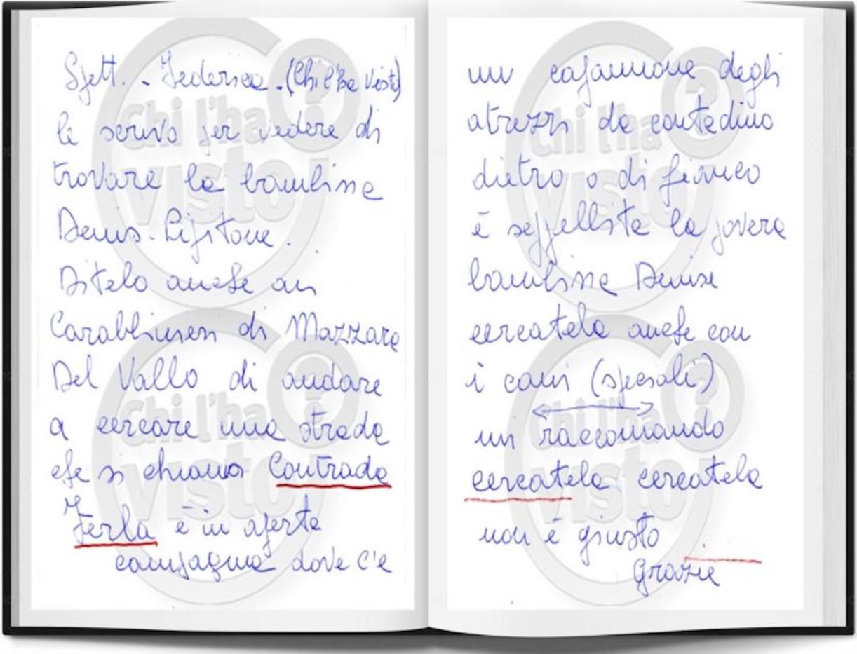 Denise Pipitone lettera anonima