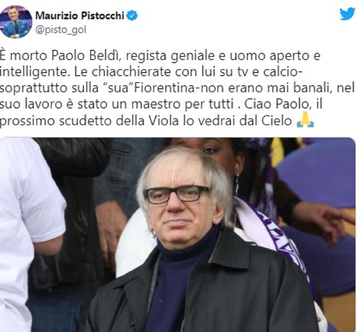 Simona Ventura lutto Paolo Beldì messaggio 