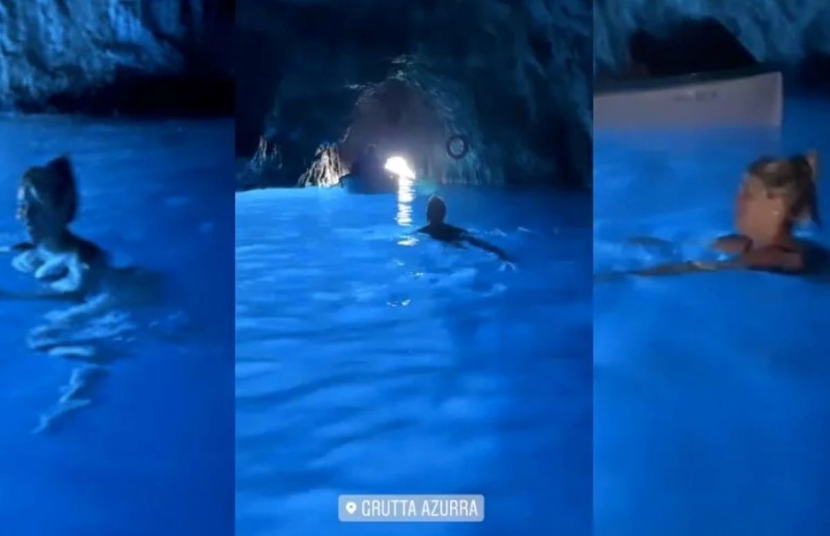 Wanda Nara Bagno Grotta Azzurra Capri Divieto Balneazione Multa 3 mila euro