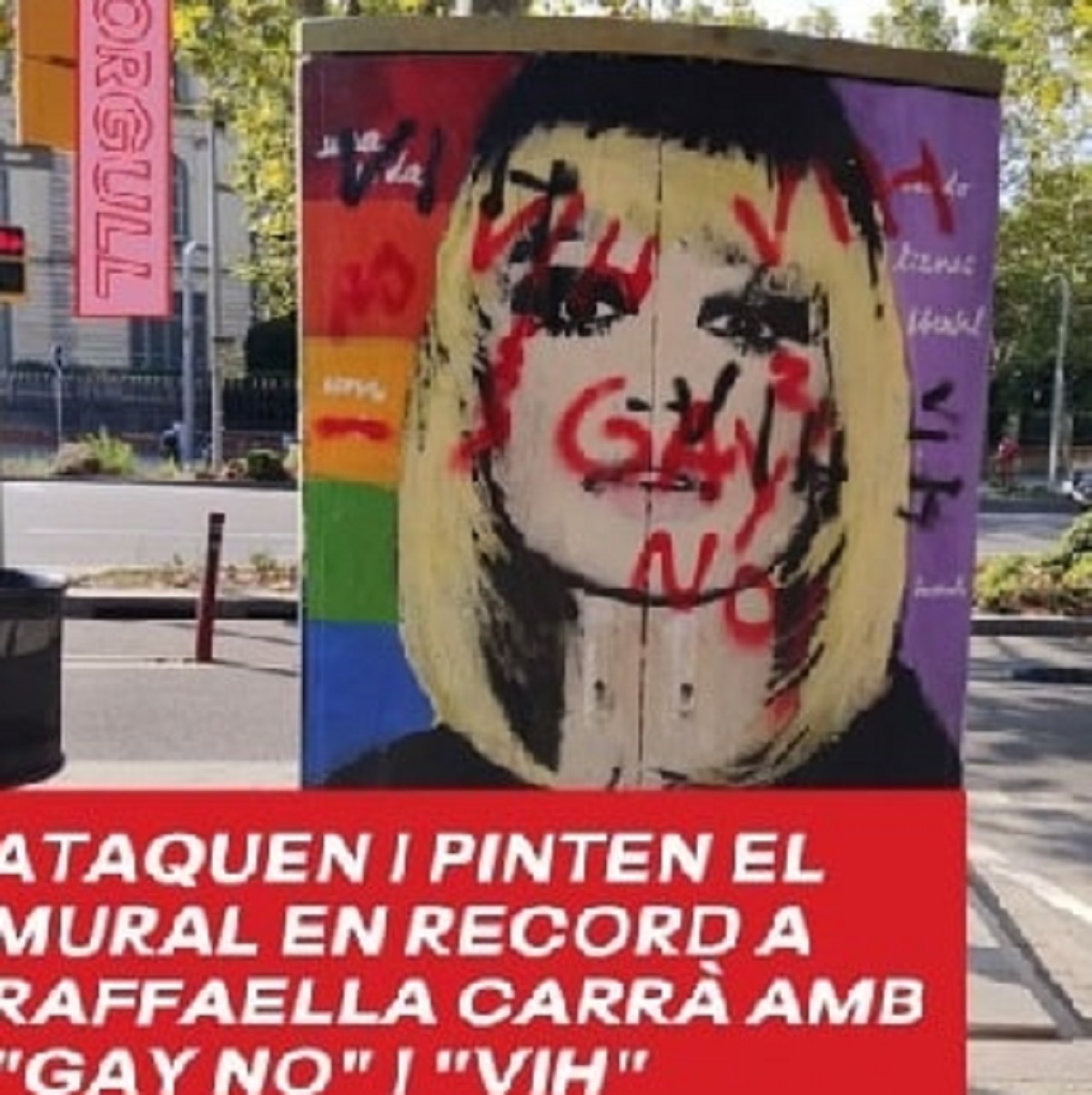 Raffaella Carrà Barcellona murale vandalizzato 