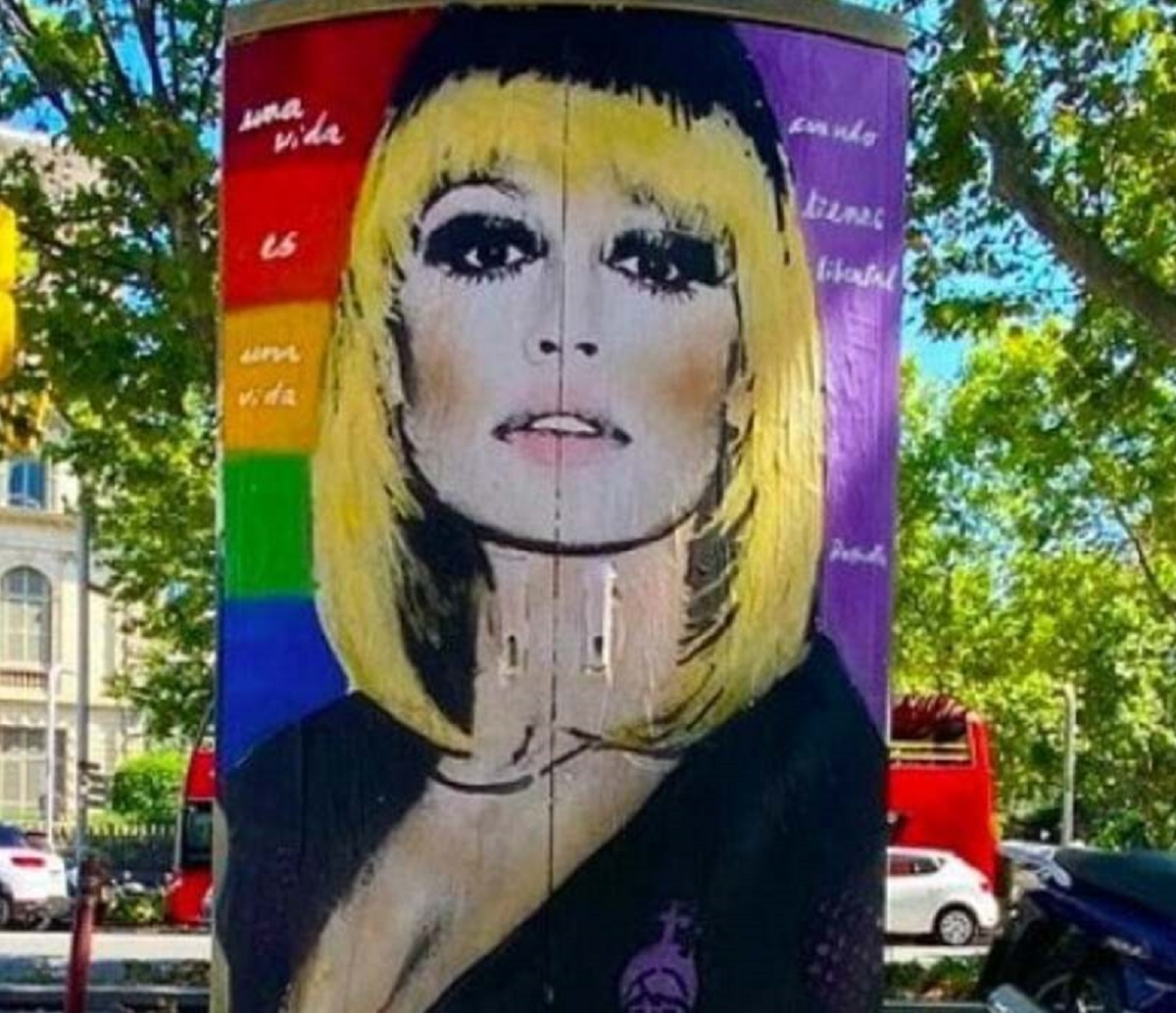 Raffaella Carrà Barcellona murale vandalizzato 
