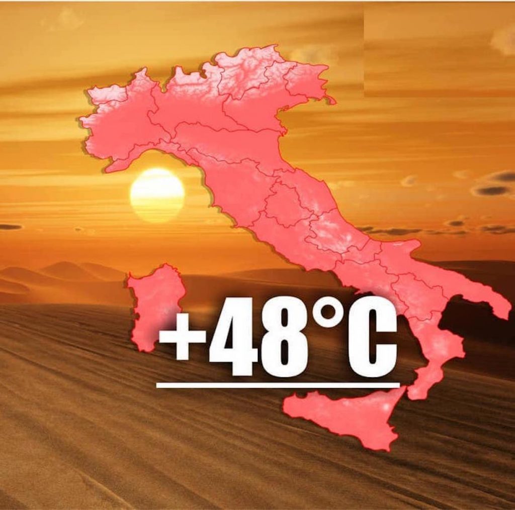 calore estremo italia 48 gradi