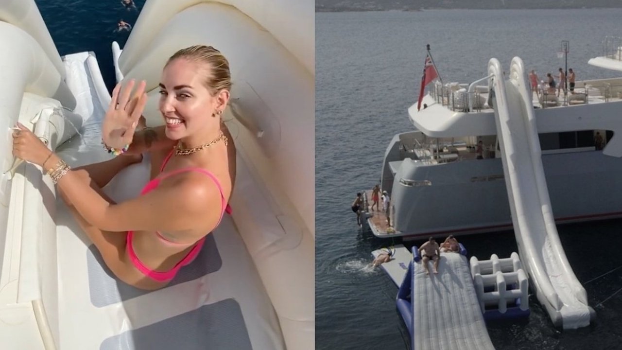 Fedez paura scivolo yacht
