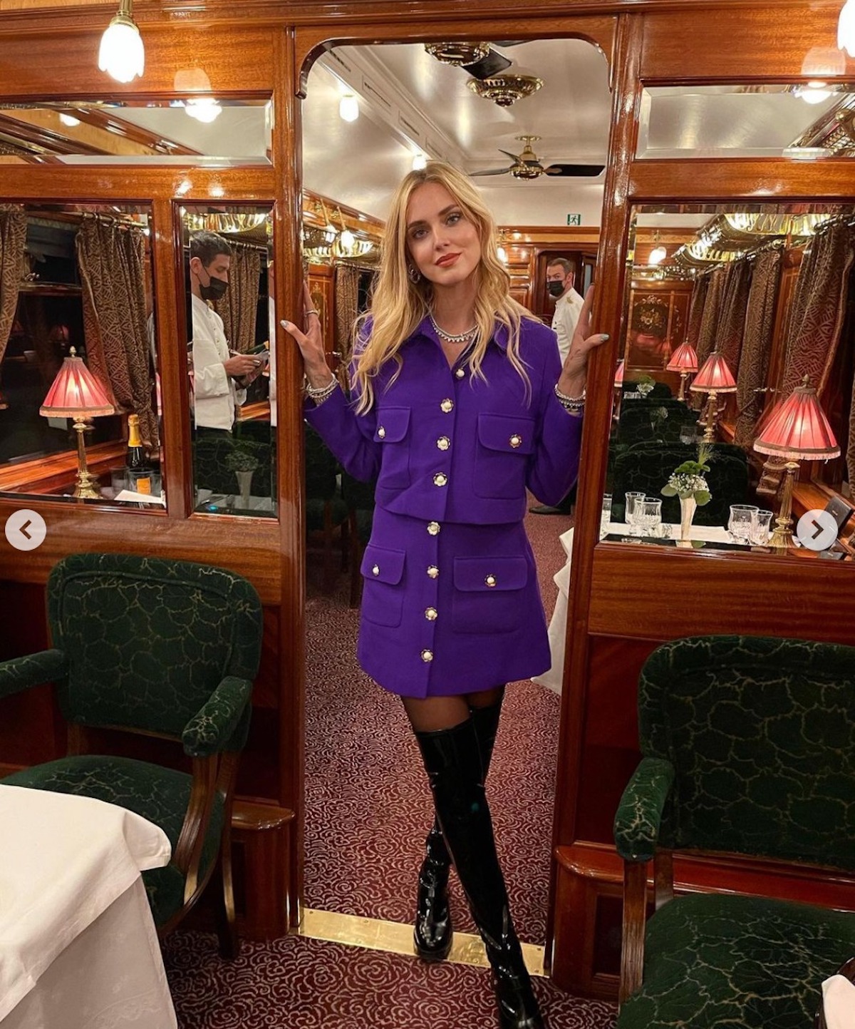 Chiara Ferragni bloccata Orient Express alberi