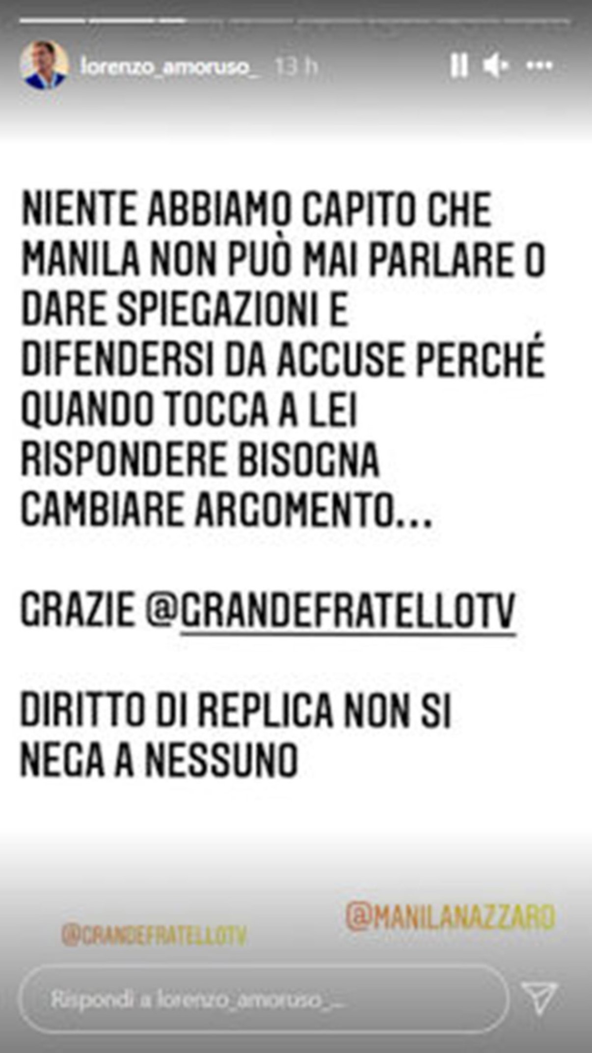 lorenzo amoruso contro gf vip 6