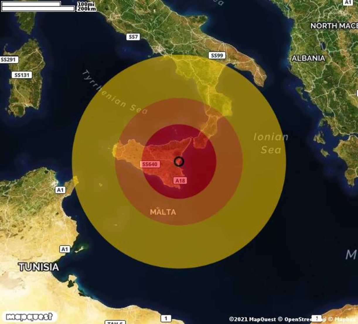 Catania scossa terremoto 4.3 richter