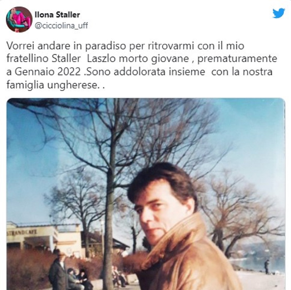 Ilona Staller morto fratello Laszlao annuncio