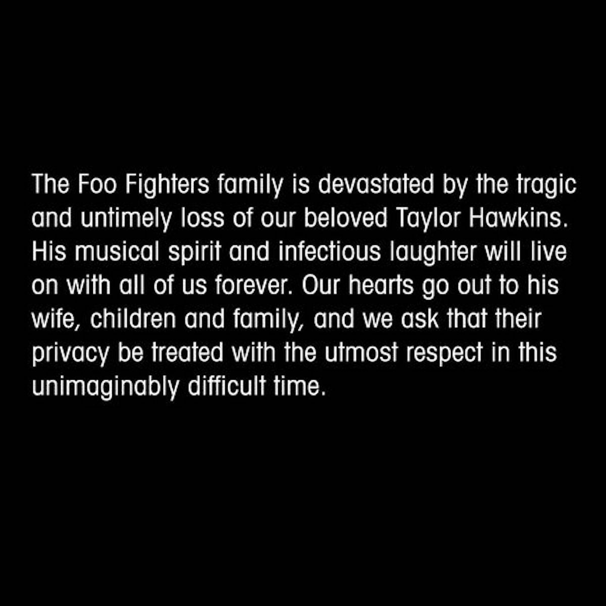 Taylor Hawkins morto batterista Foo Fighters