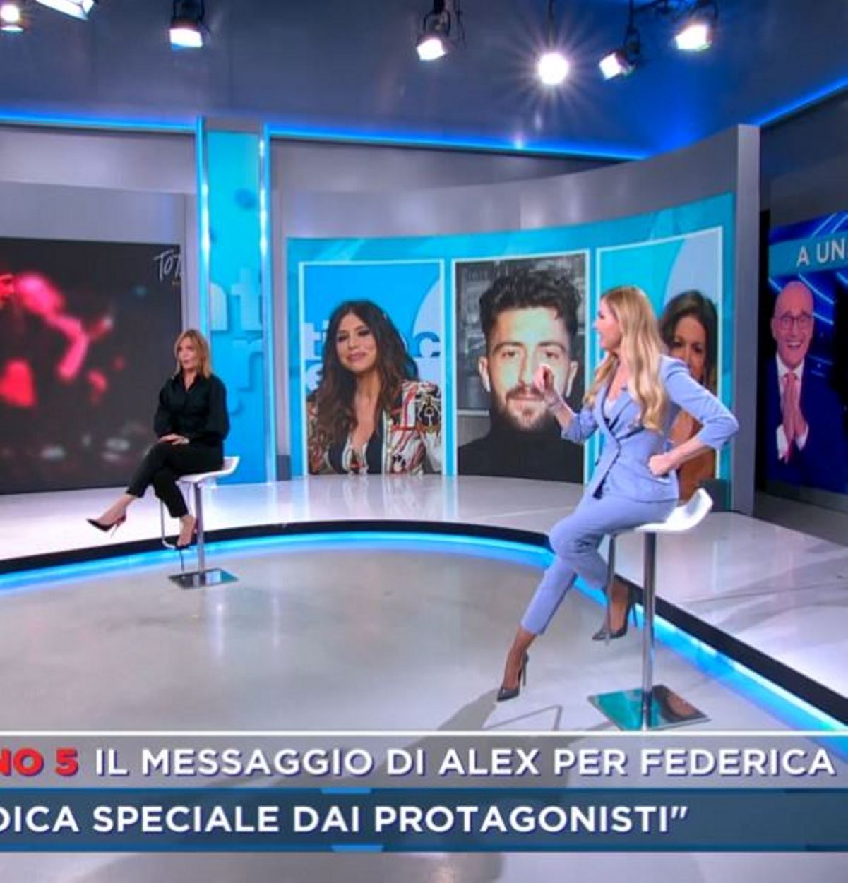 mattino 5 federica panicucci imbarazzo video alex belli