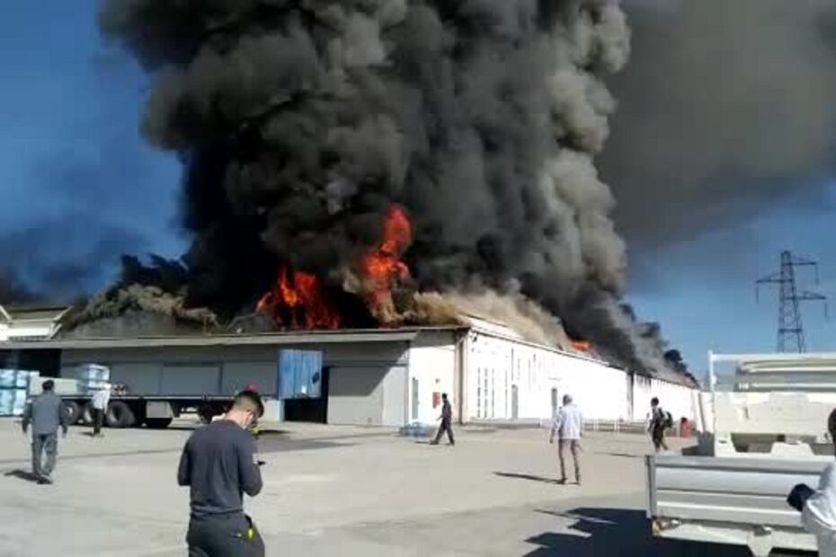 incendio fabbrica di sanitari a Gallese (Viterbo)