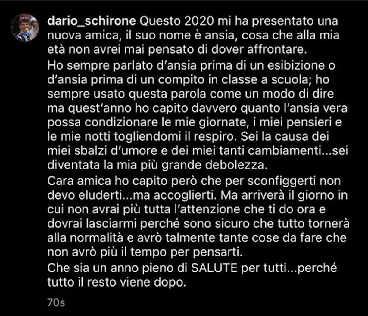 Dario Schirone attacco di panico amici