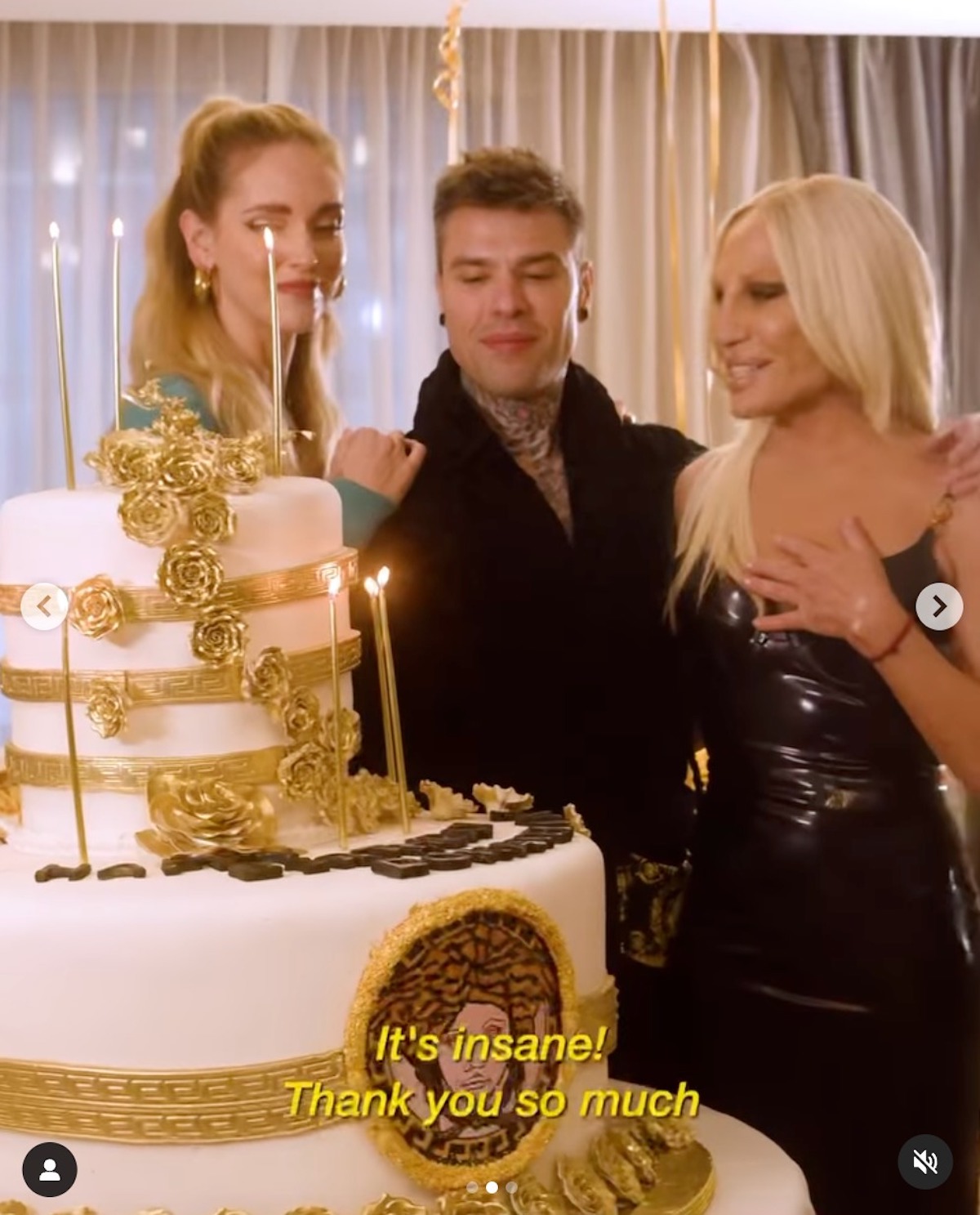 Donatella Versace compleanno quanti anni ha sorpresa Chiara Ferragni Fedez