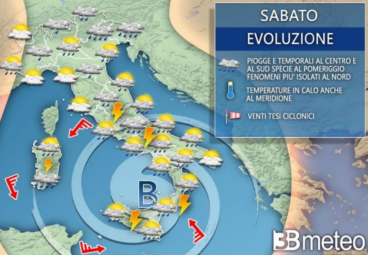 meteo italia weekend piogge