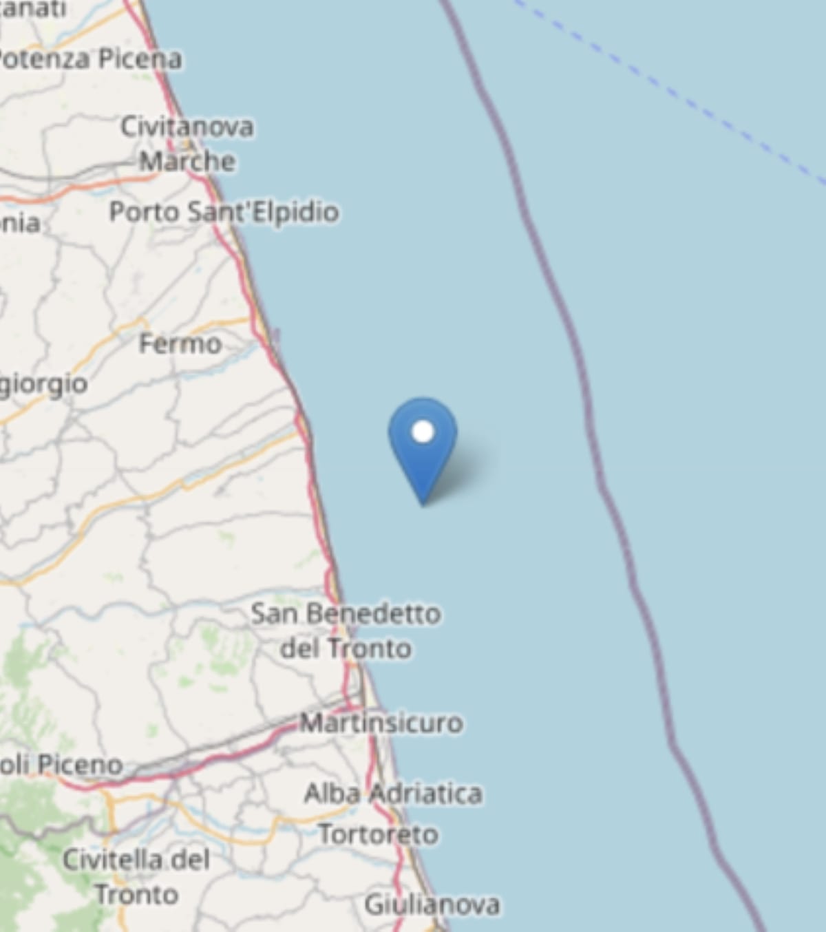 Terremoto Marche San Benedetto del Tronto