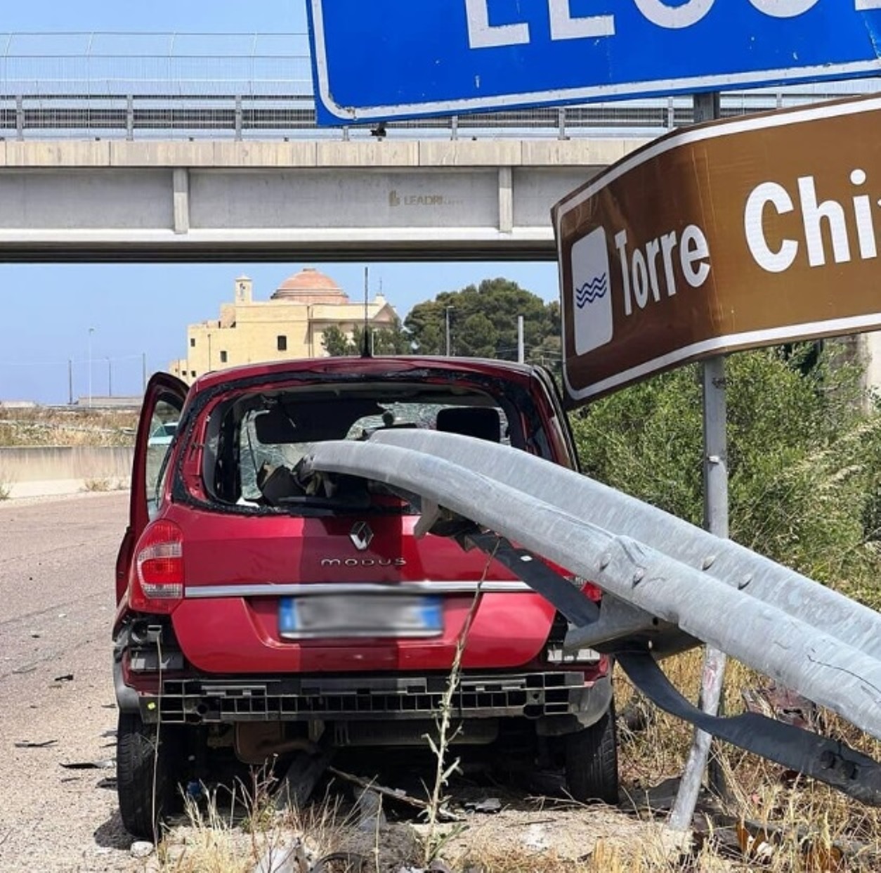 auto trafitta guardrail alessandra morta