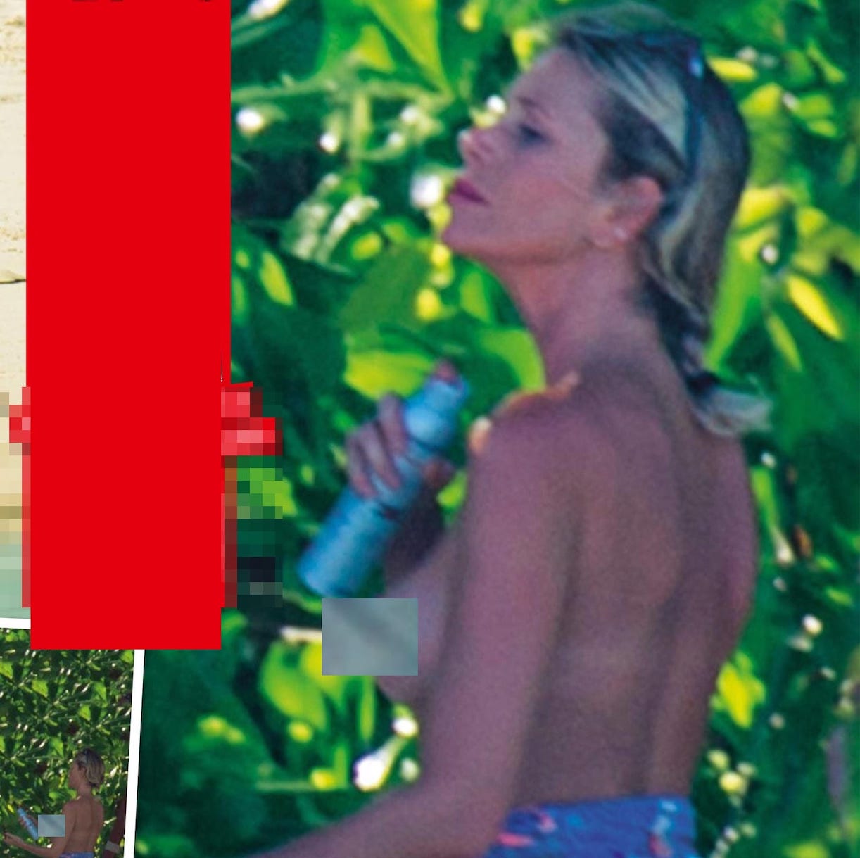 Alessia Marcuzzi in topless in spiaggia