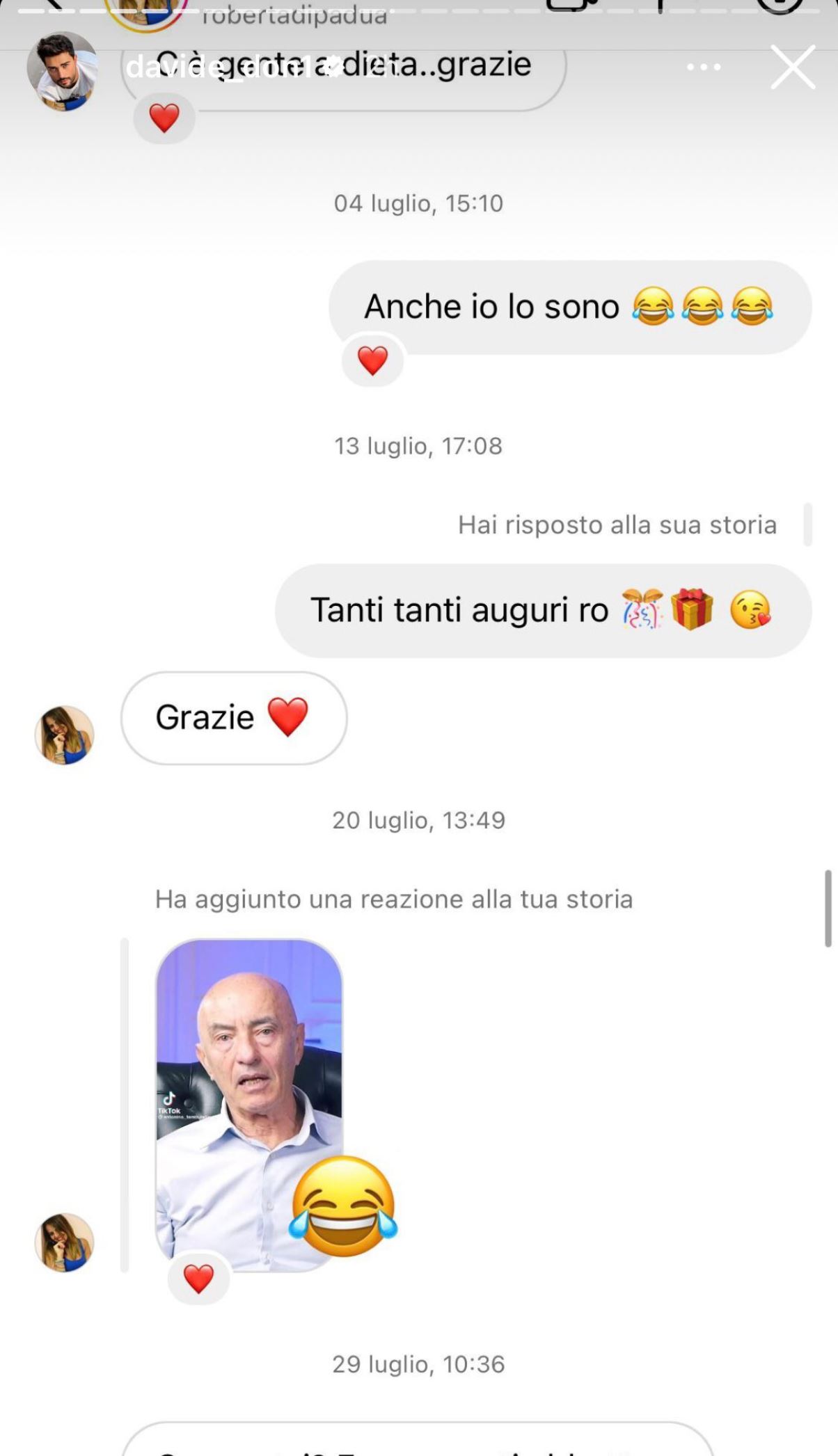 davide donadei chiarezza rapporto roberta di padua