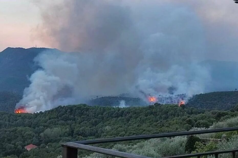 Incendio tra Albenga e Arnasco