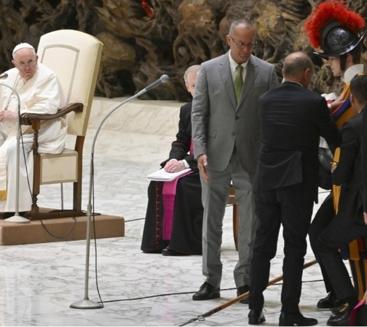 Guardia Svizzera sviene davanti a Papa Francesco