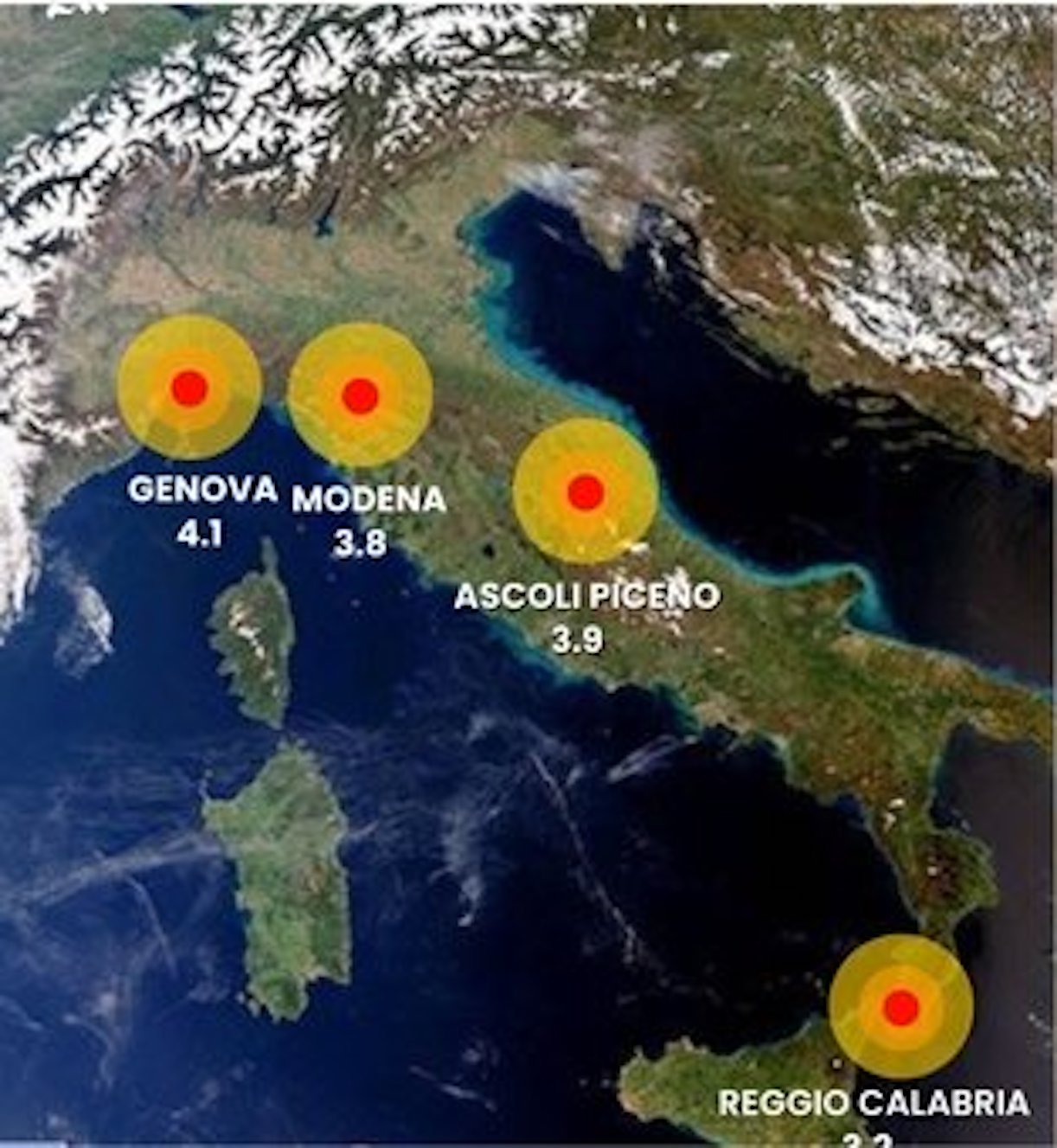 Registrati 4 fenomeni sismici in meno di 24 ore