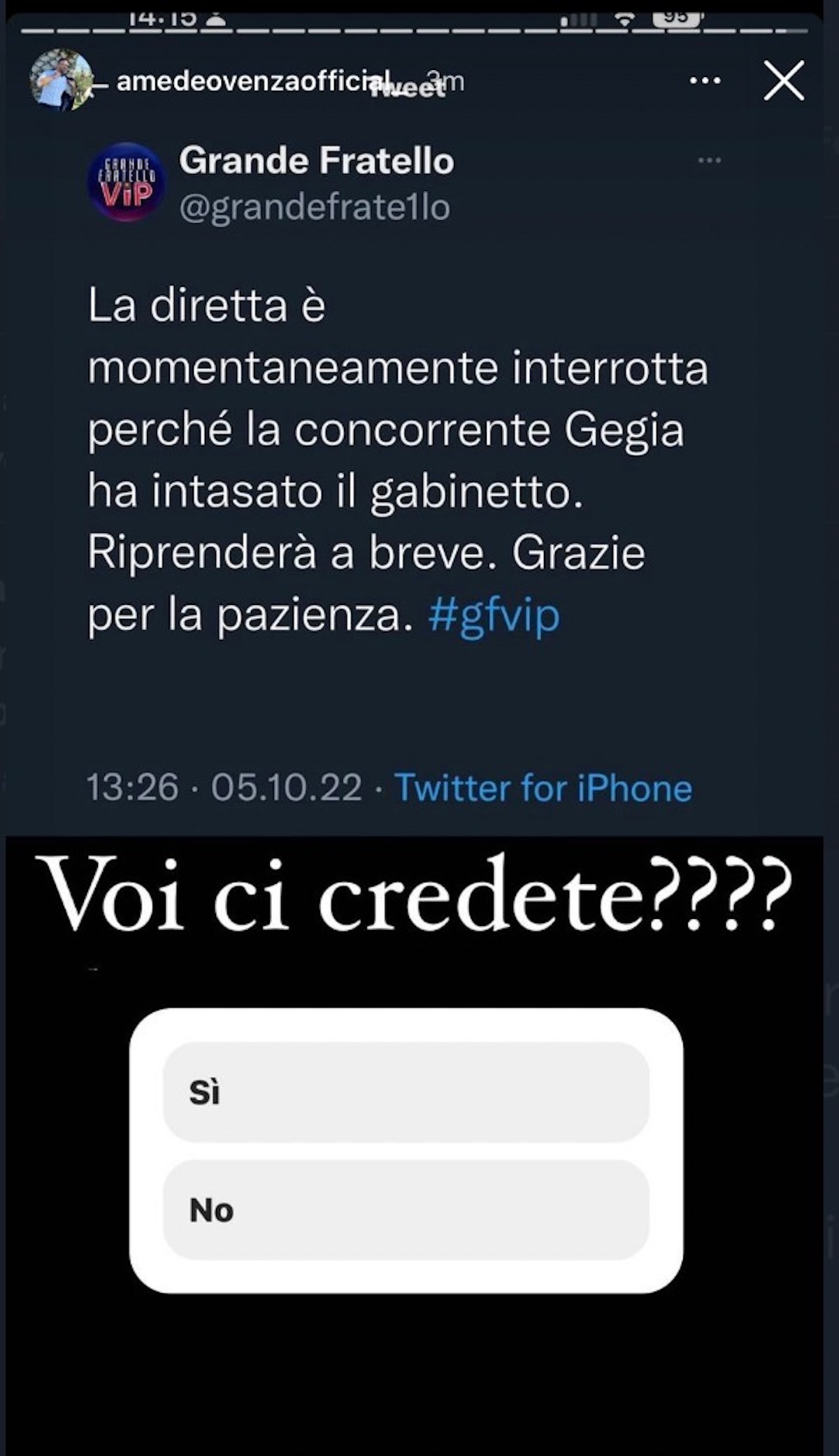 GF Vip 7 diretta interrotta ipotesi censura sara manfuso esce