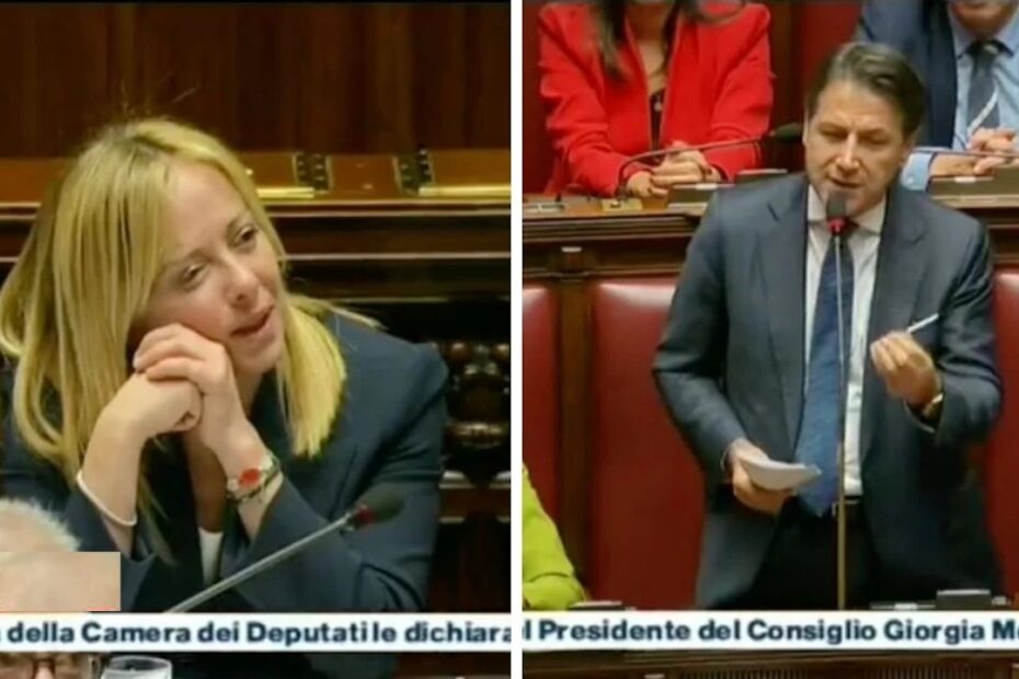 Il labiale di Giorgia Meloni su Giuseppe Conte
