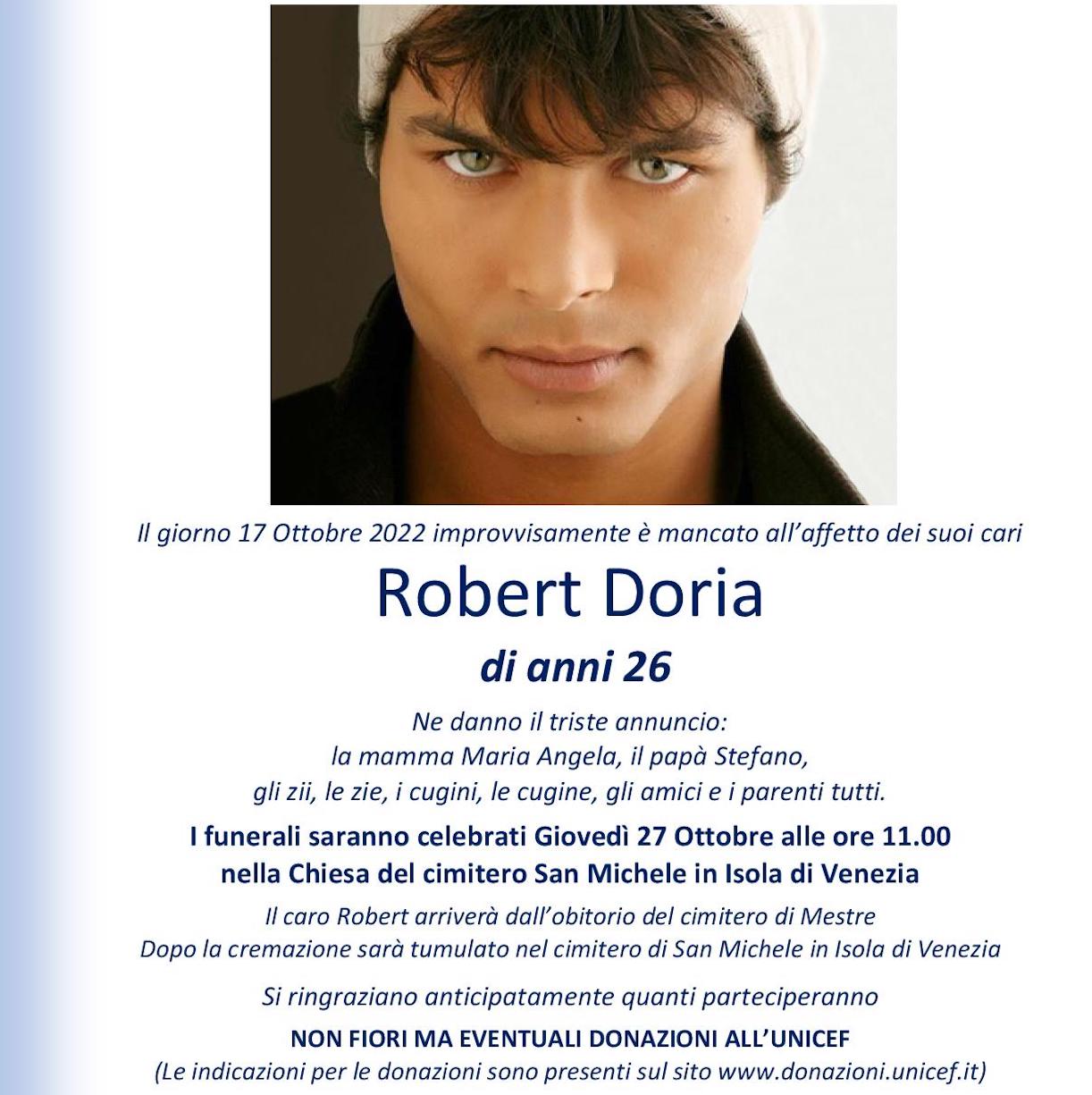 Trovato morto Robert Doria, il 26enne di Mestre