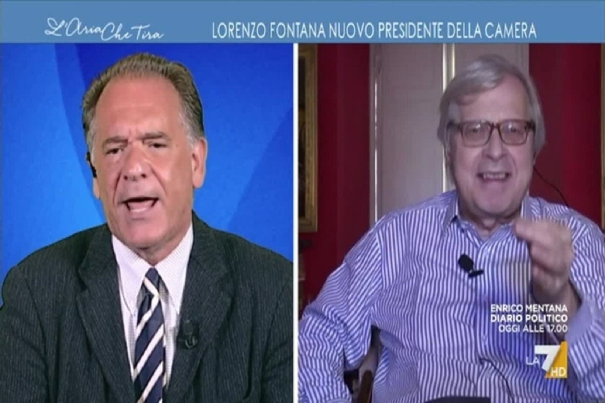 Scontro tra Alessandro Cecchi Paone e Vittorio Sgarbi in diretta tv