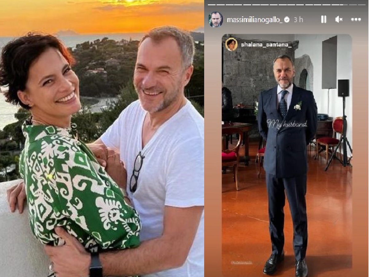 Massimiliano Gallo e Shalana Santana sposi