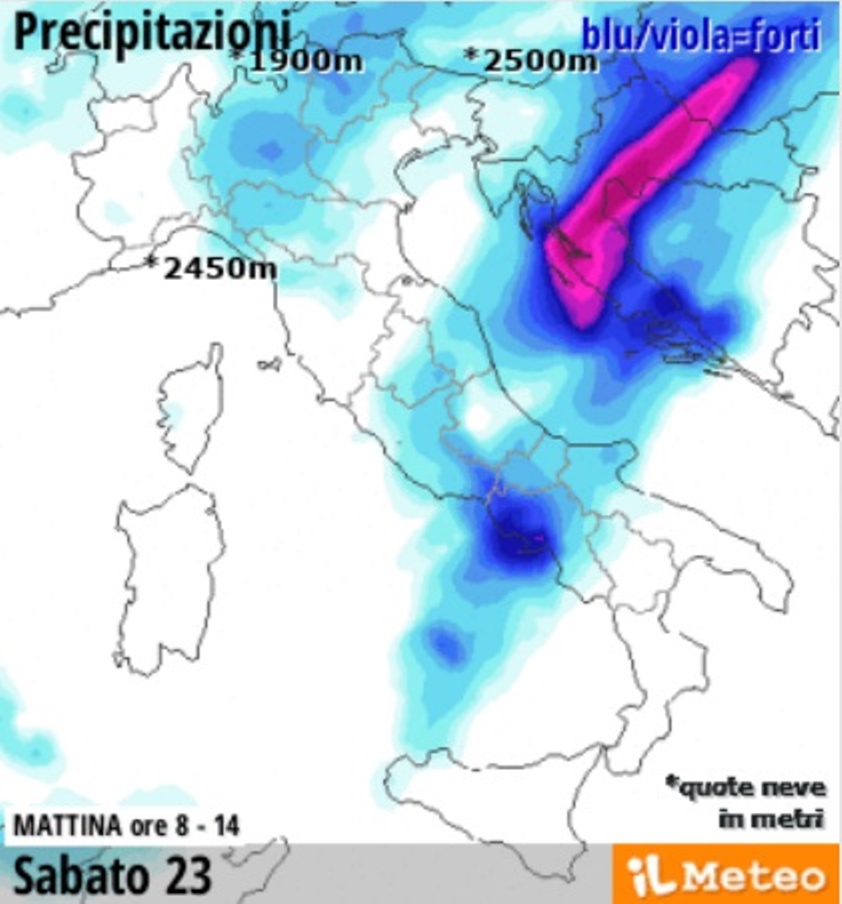 meteo italia crollo termico piogge