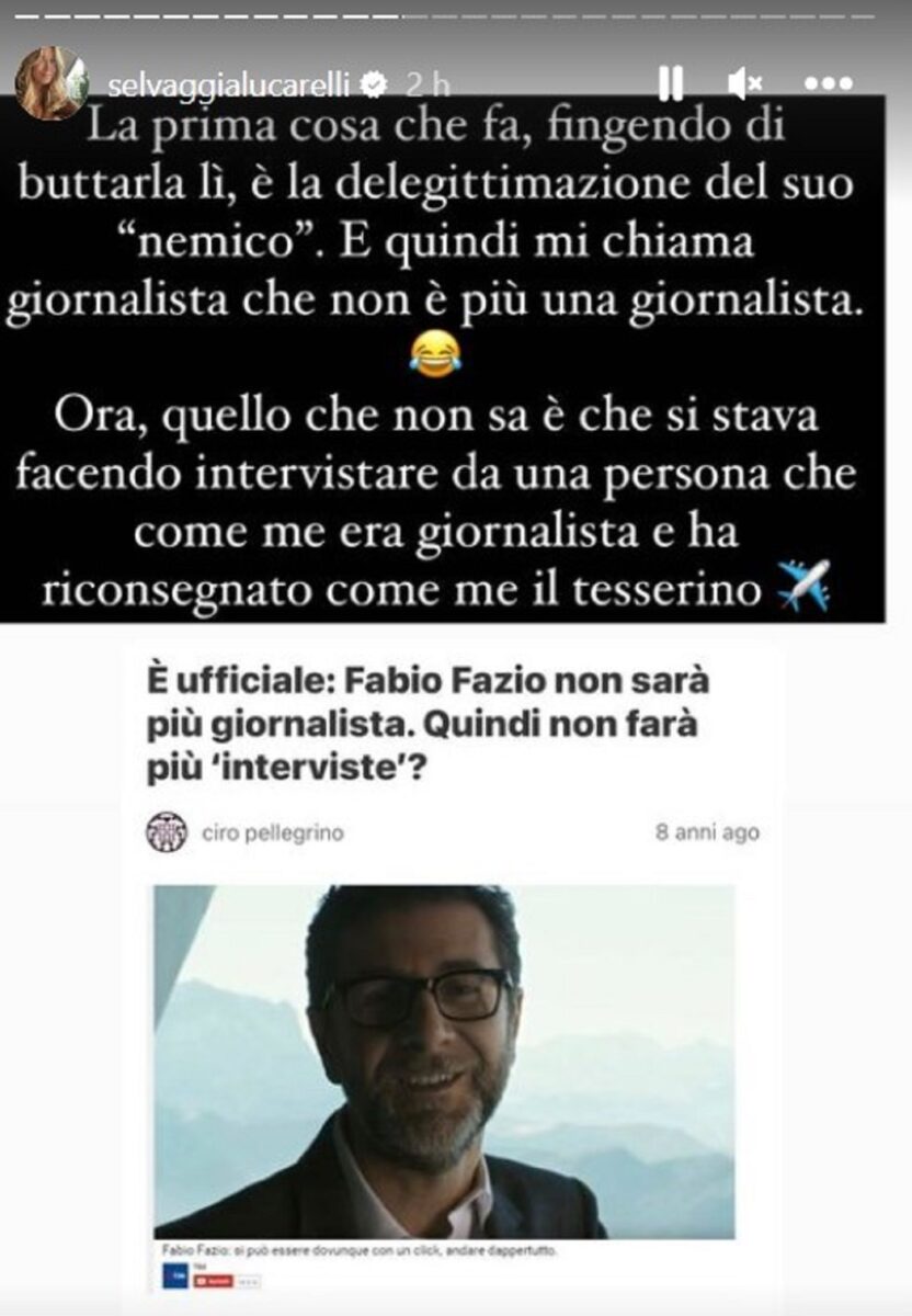 Selvaggia Lucarelli critiche a Fedez dopo l’intervista da Fazio