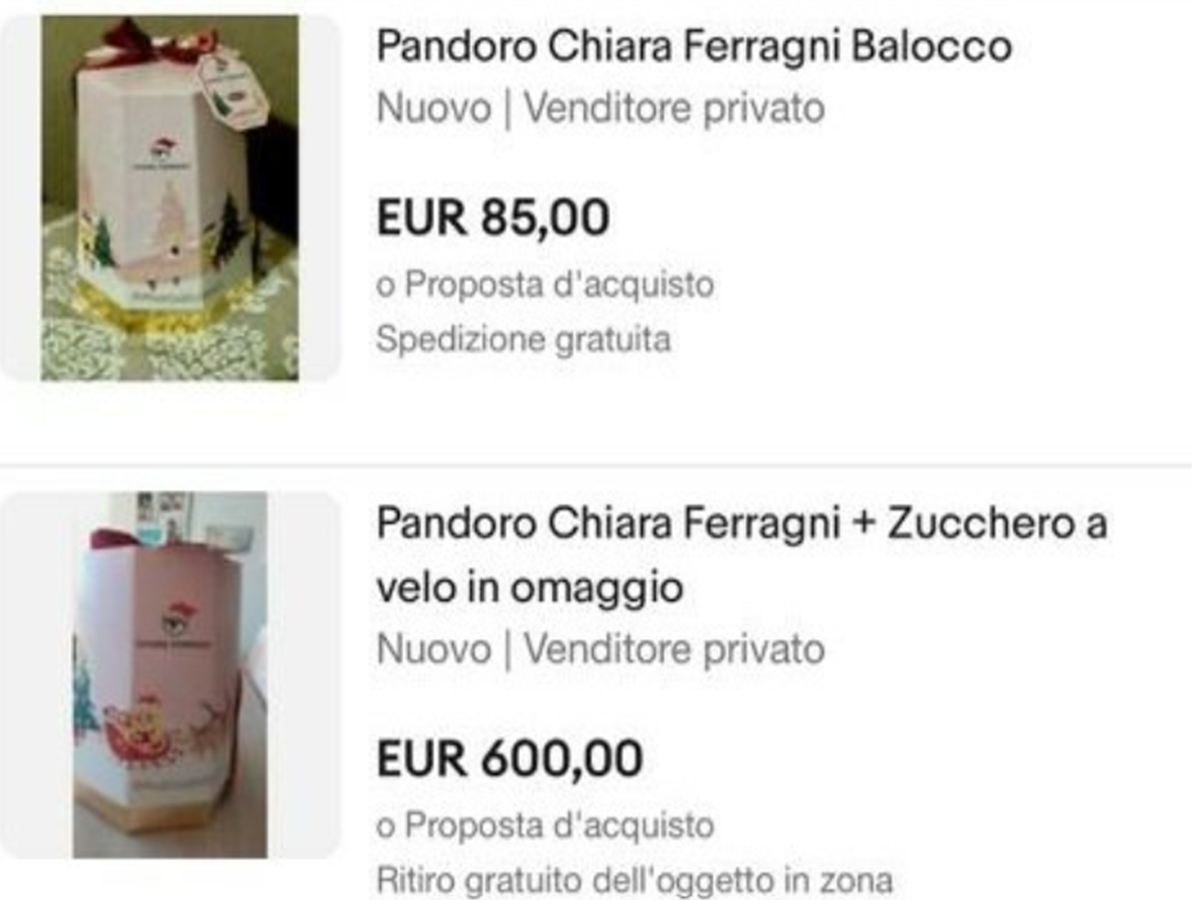 "lacrime di Chiara Ferragni" in vendita su eBay
