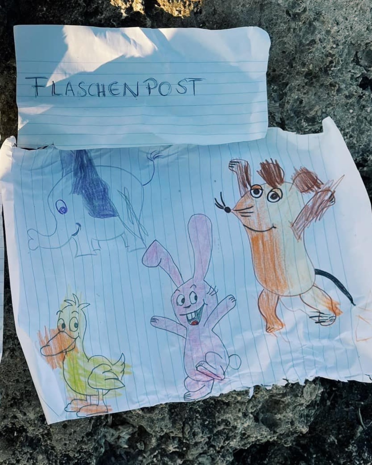 messaggio in bottiglia trovato sulla spiaggia