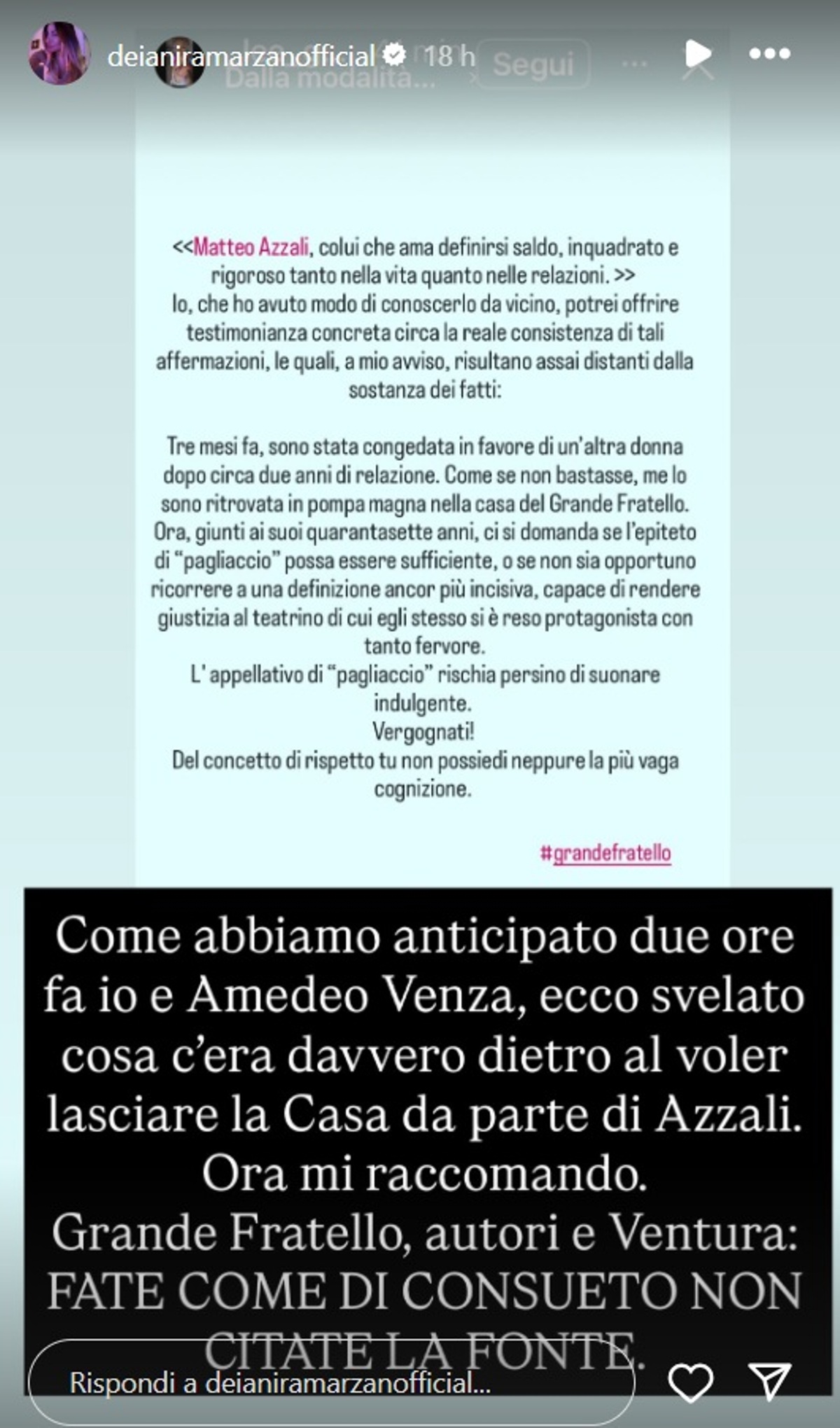 grande fratello perché abbandona segnalazione