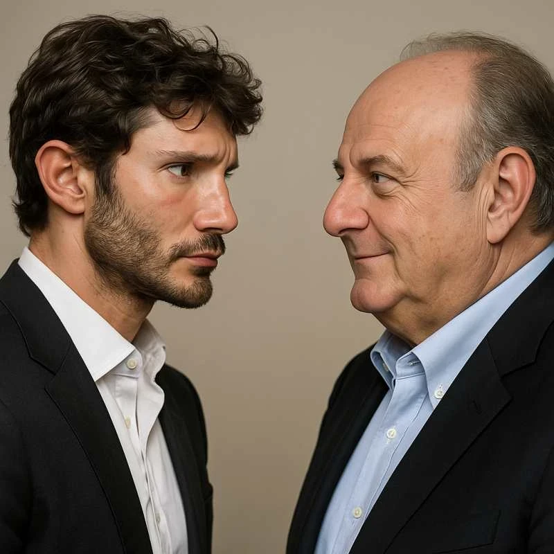 Stefano De Martino e Gerry Scotti in tv