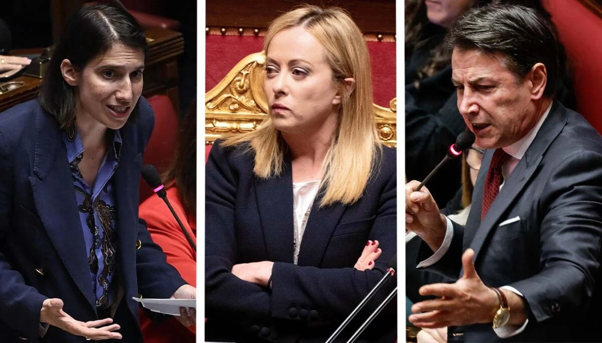 Scontro tra Meloni, Conte e Schlein: il nuovo sondaggio accende il confronto