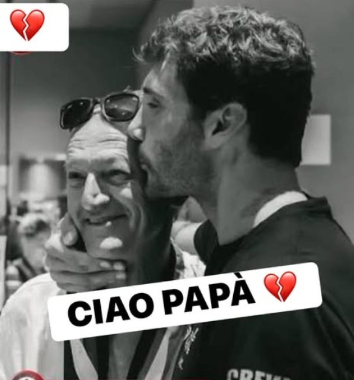 stefano de martino messaggio morte papà