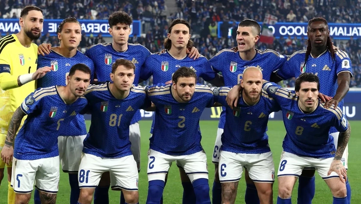 Giocatori della Nazionale italiana durante una partita