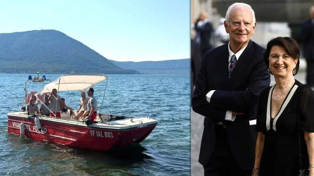 Squadre di soccorso impegnate nelle ricerche nel lago di Vico