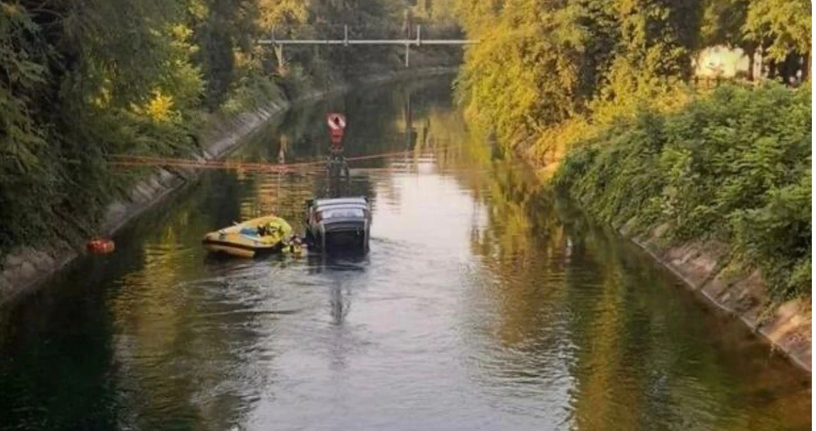 Canale Villoresi: punto in cui l’auto è precipitata