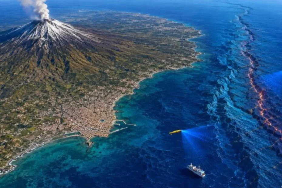 Mappa della faglia sottomarina Nord Alfeo nel Mar Ionio