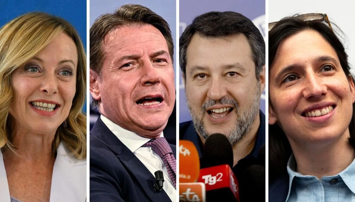 Sondaggio politico, immagine con grafici e percentuali